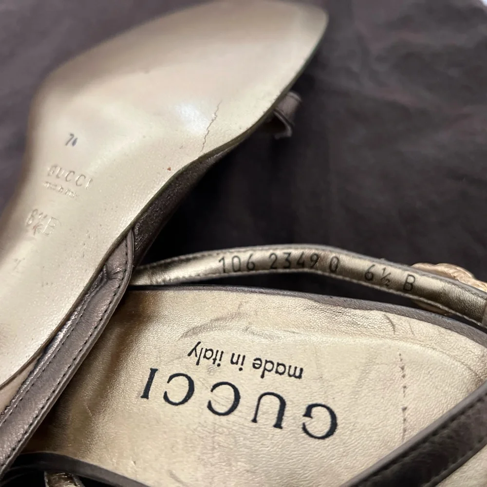 Gucci square sandals with kitten heel - Picture 2 of 7